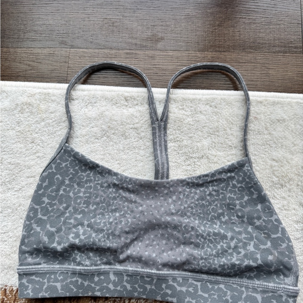 Lululemon Flow Y Gray Animal Print Sports Bra